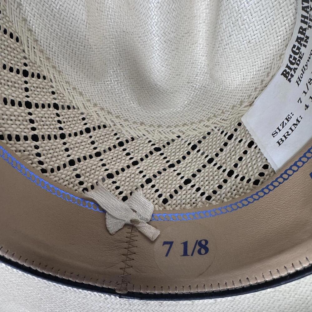 Bigger Hats, Cowboy Hat Hollywood Ivory Size 7 1/8 Straw Hat - Picture 6 of 10